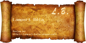 Lampert Béla névjegykártya