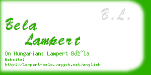 bela lampert business card